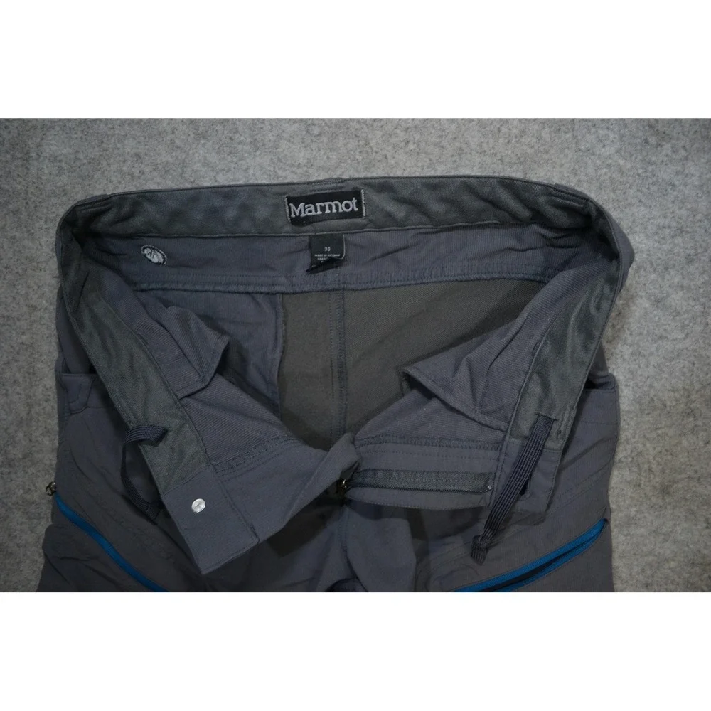 Marmot Pants Mens 30 Gray Softshell Trekking Hiking Climbing Zip Pockets 32x32